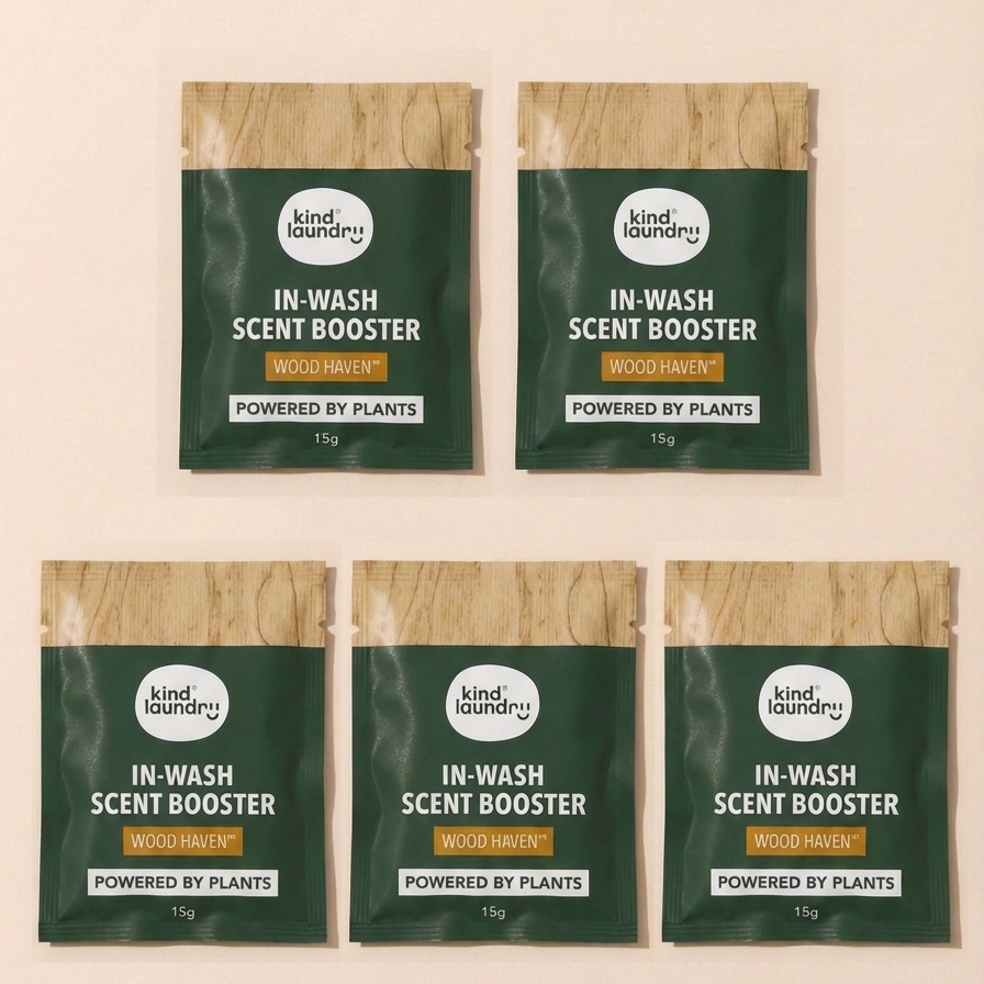 Travel Size Premium In-Wash Scent Boosters - Wood Haven | Kind Laundry